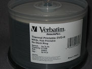 Verbatim DVD-R White Thermal Hub Printable - 50 Pack