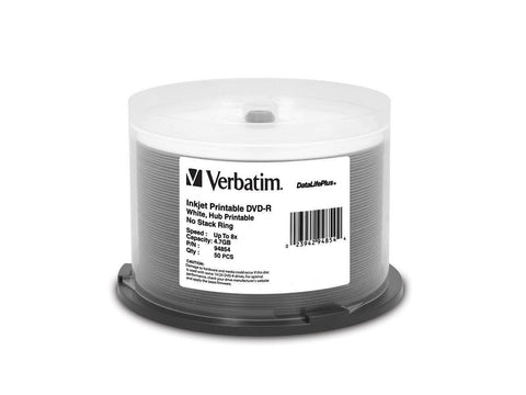 Verbatim DVD-R White Inkjet Hub Printable - 50 Pack