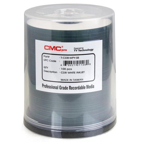 CMC Pro CD-R White Inkjet -  100 Pack