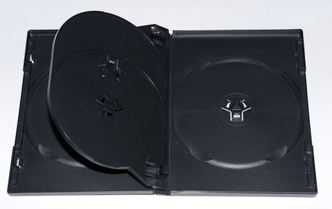 DVD Black Quad Case 14mm With Full Sleeve - 100 Pack