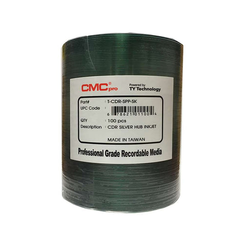 CMC Pro CD-R Silver Inkjet Hub Printable - 100 Pack
