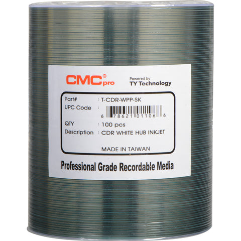 CMC Pro CD-R White Inkjet Hub Printable - 100 Pack